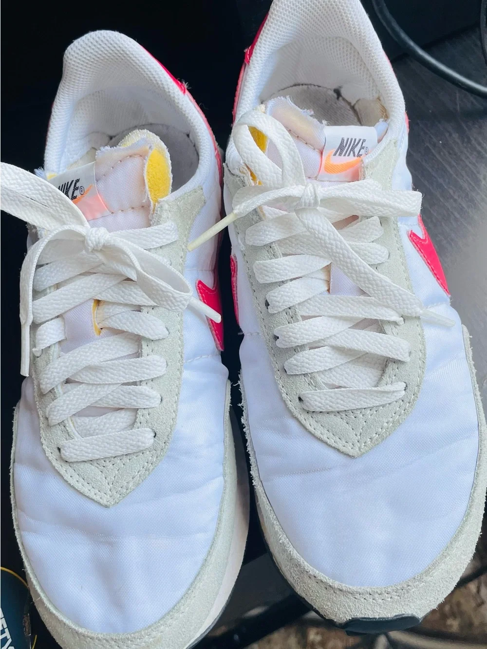 Nike Kids White and Pink Accent Sneakers